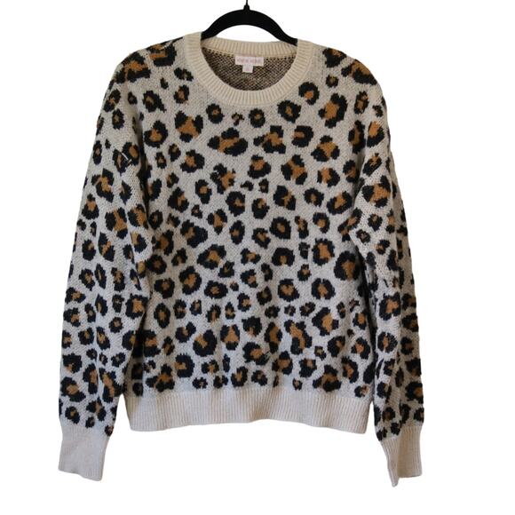 Leopard Print Crew-neck Sweater